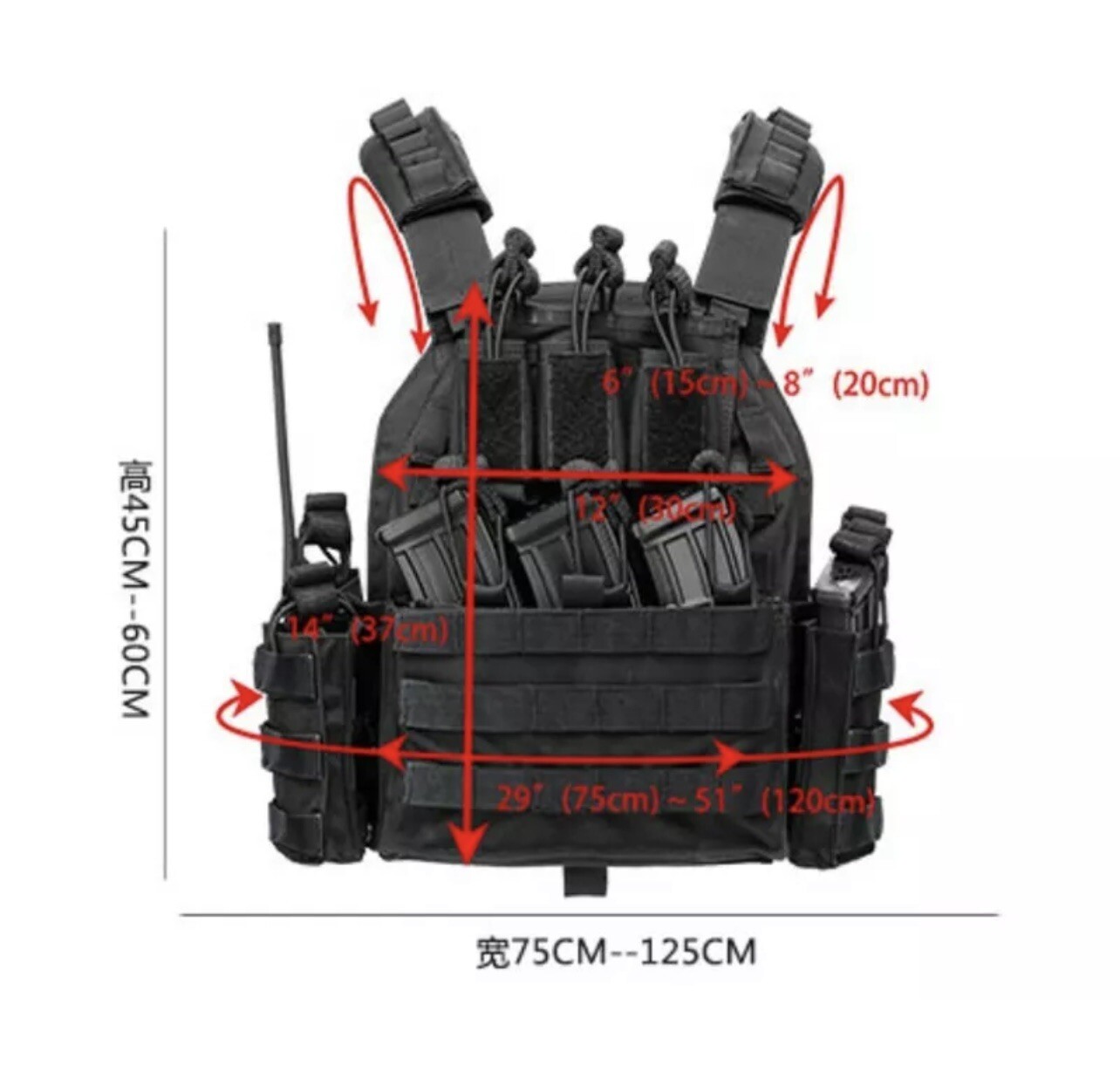 Tactical Bulletproof Vest NO ARMOR PLATES
