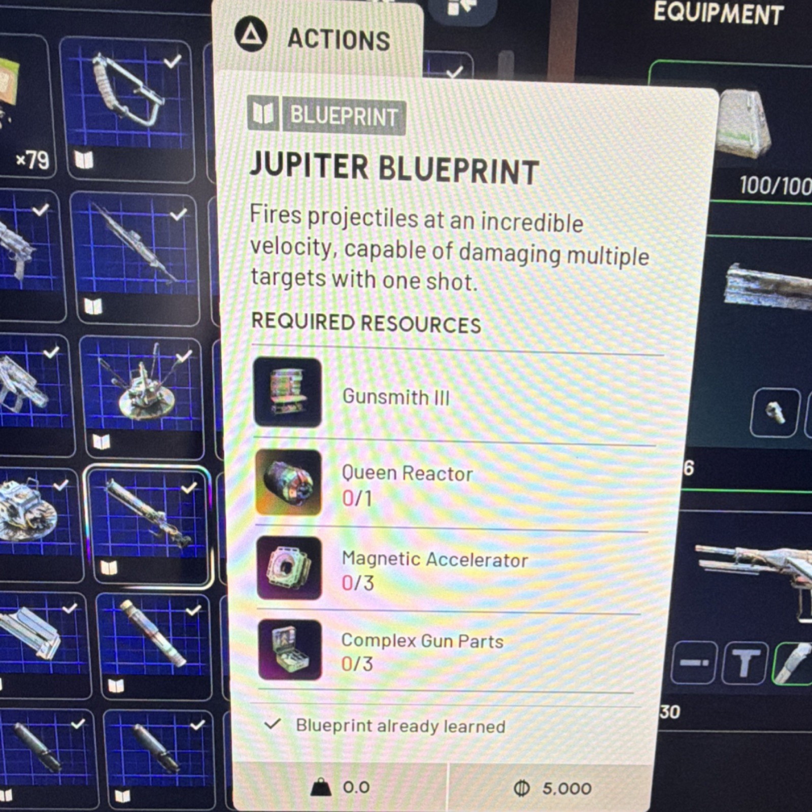 Jupiter Blueprint Game Item - Fires Projectiles at Incredible Velocity