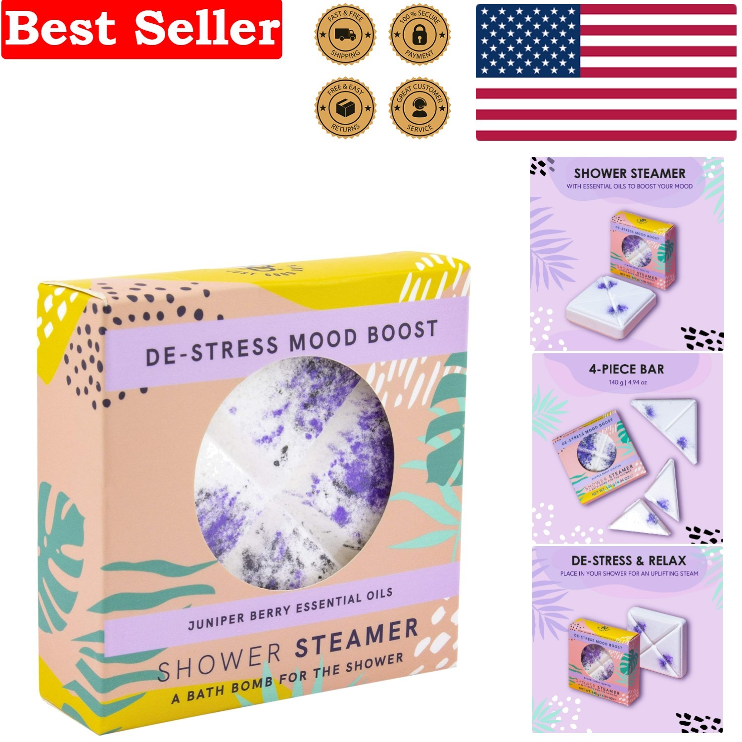 Just Good Days Juniper Berry Shower Steamer - Stress Relief & Relaxation