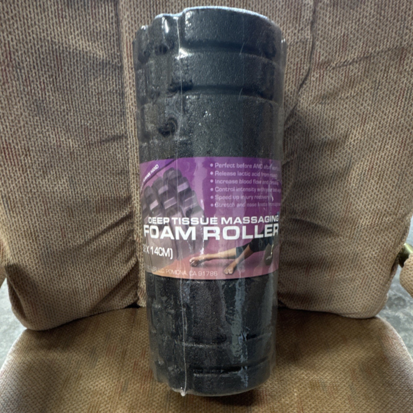 The Original Body Roller Deep Tissue Massaging Foam Roller Black 12.5x5.5 in