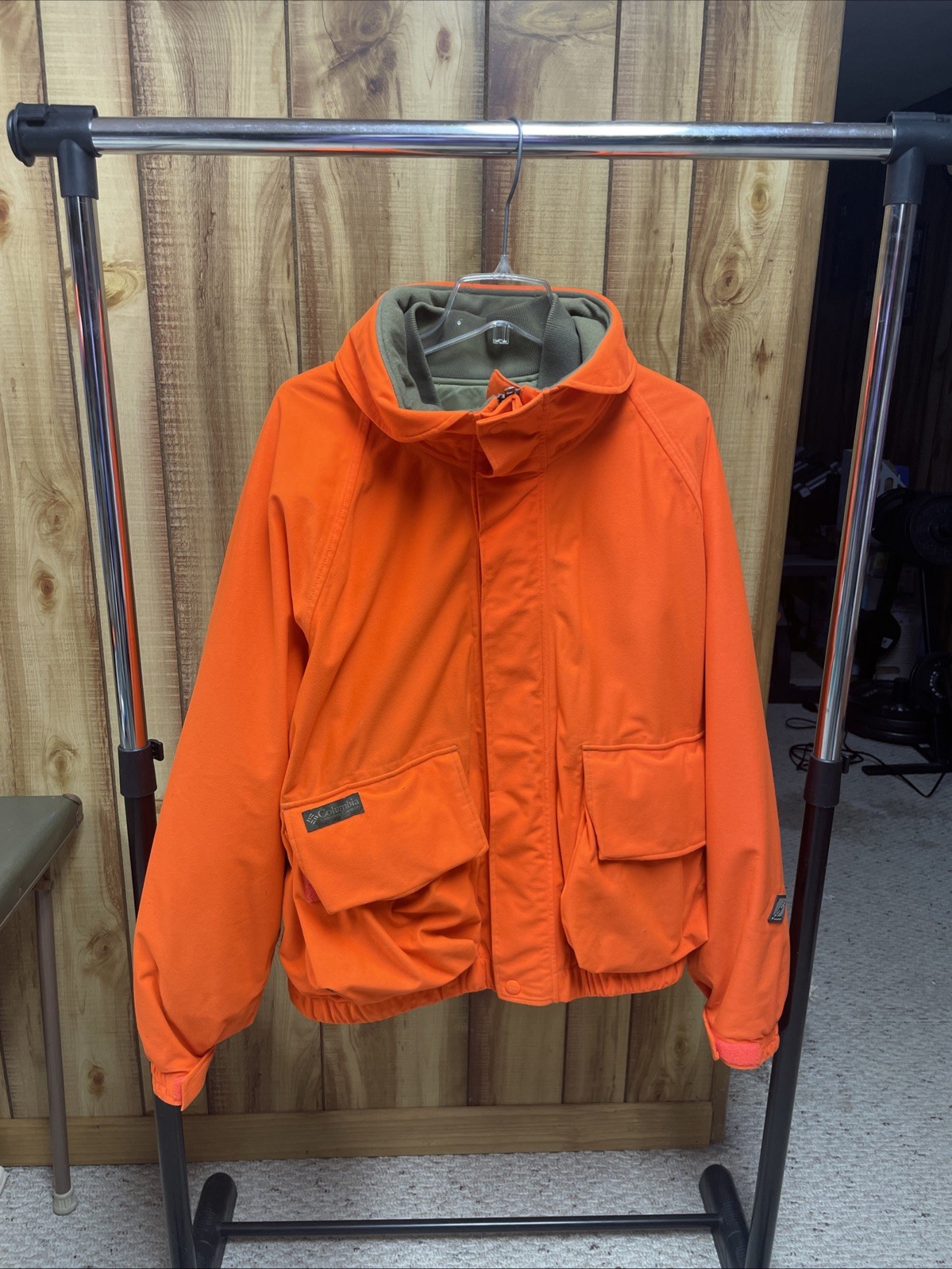 Columbia 2 In 1 Blaze Orange Hunting Jacket . Inner Jacket Reversible.