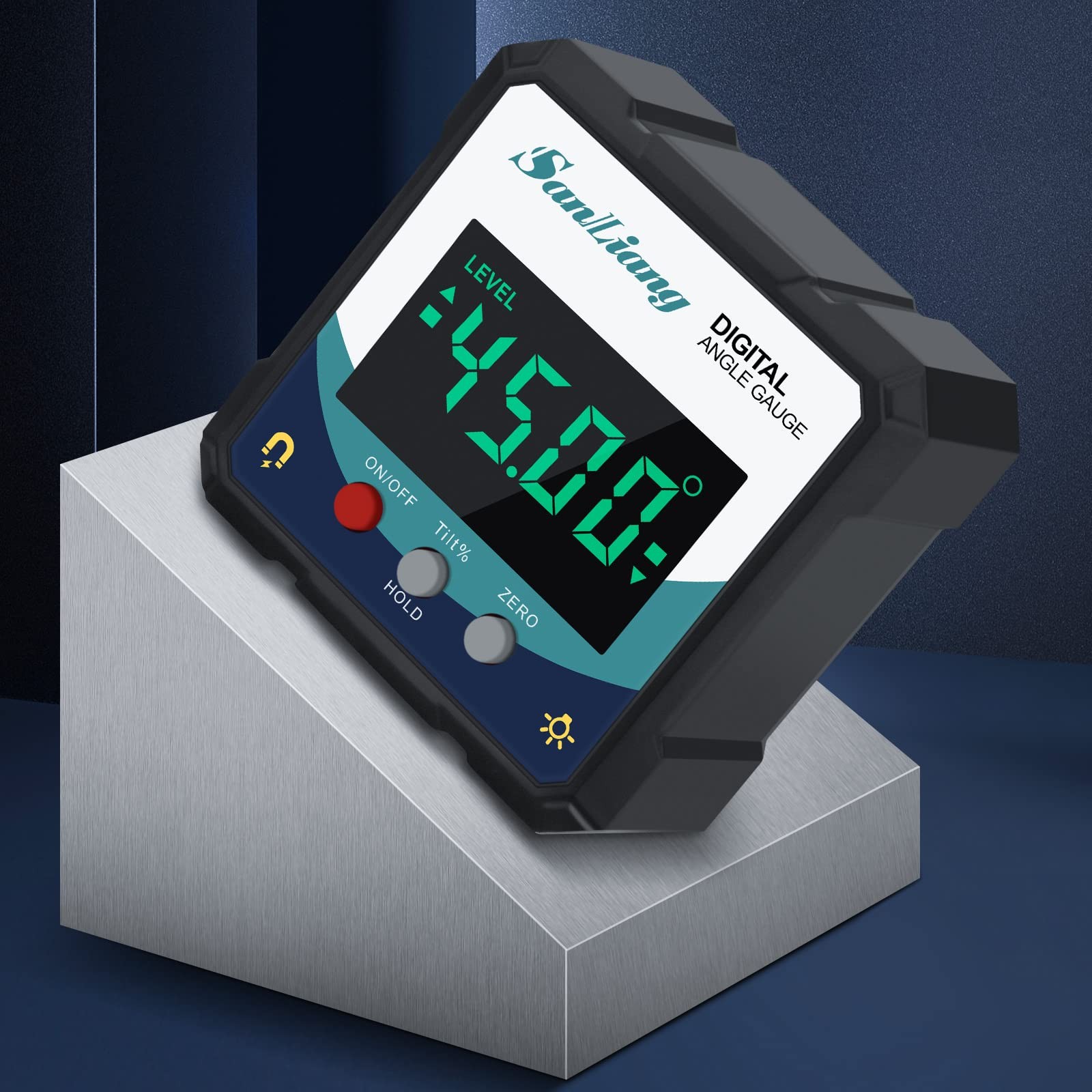 Sanliang Digital Level Angle Gauge Meter Magnetic Electronic Level Angle Find...