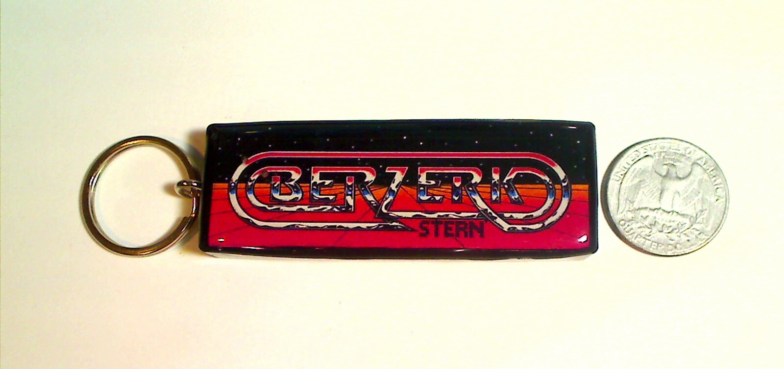 Berzerk Arcade Marquee Coin Door accessory Keychain