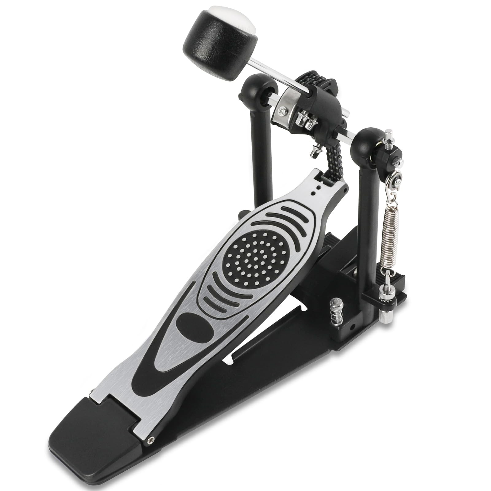 Bass Drum Pedal,Double Chain Pedal,Single Pedal Hammer, Black-Gen 2