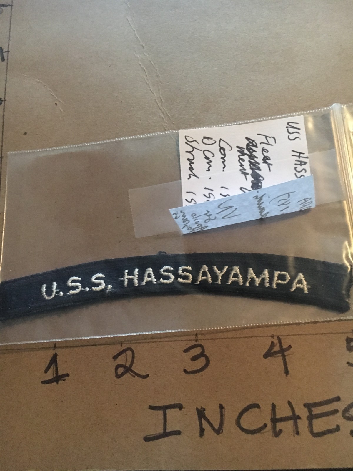 US NAVY SHOULDER STRIP TAB *** rocker *** Patch USS Hassayampa
