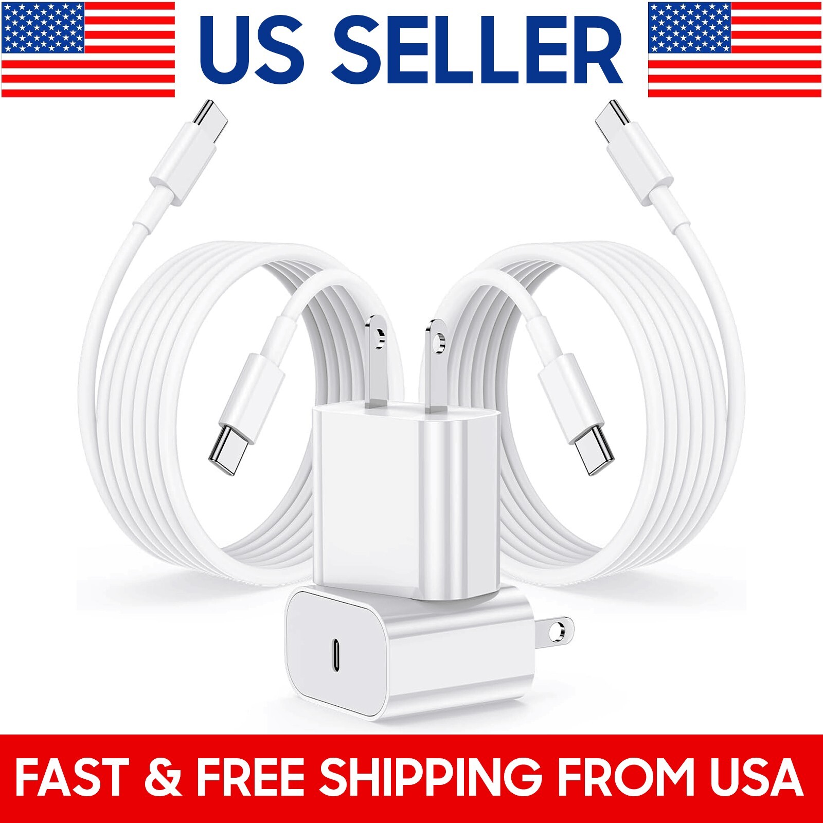 USB-C Fast Charger Cable Cord For iPhone 17 16 15 14 13 12 11 Pro Max X 8 Lot