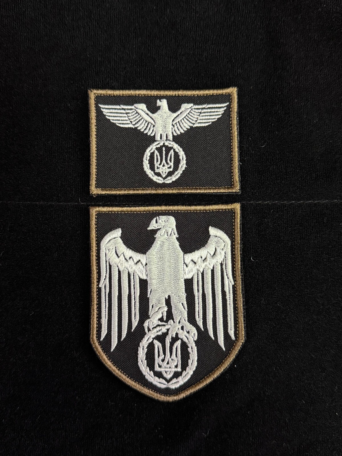 Ukraine Military Morale Patches eagle with trident Tactical Badge Hook* 2 pcs