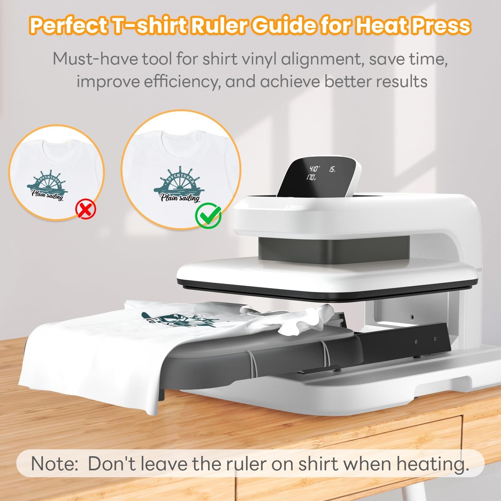 HTVRONT Tshirt Ruler Guide for Heat Press, Vinyl Alignment, Center Design | F...