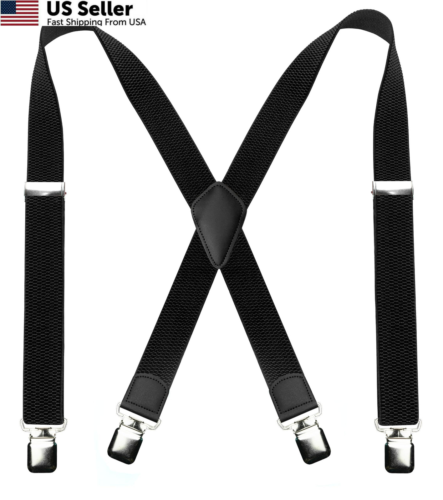JEMYGINS Mens Black Suspender Width: 3.8 cm, Length: Up to 125 Black1
