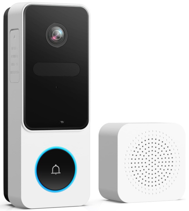 Videoportero WiFi 2K QHD con Vista 170°, Detección y Audio Bidireccional, Nuevo