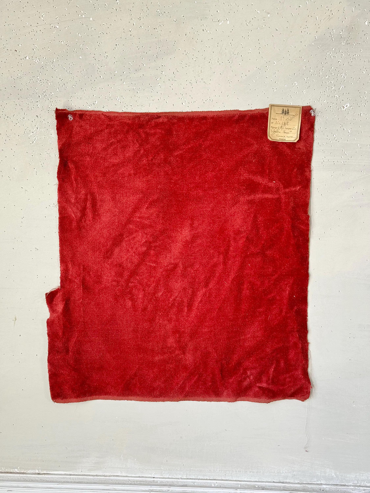 23x19 Antique French fabric sample swatch Fortin vintage silk unused document w