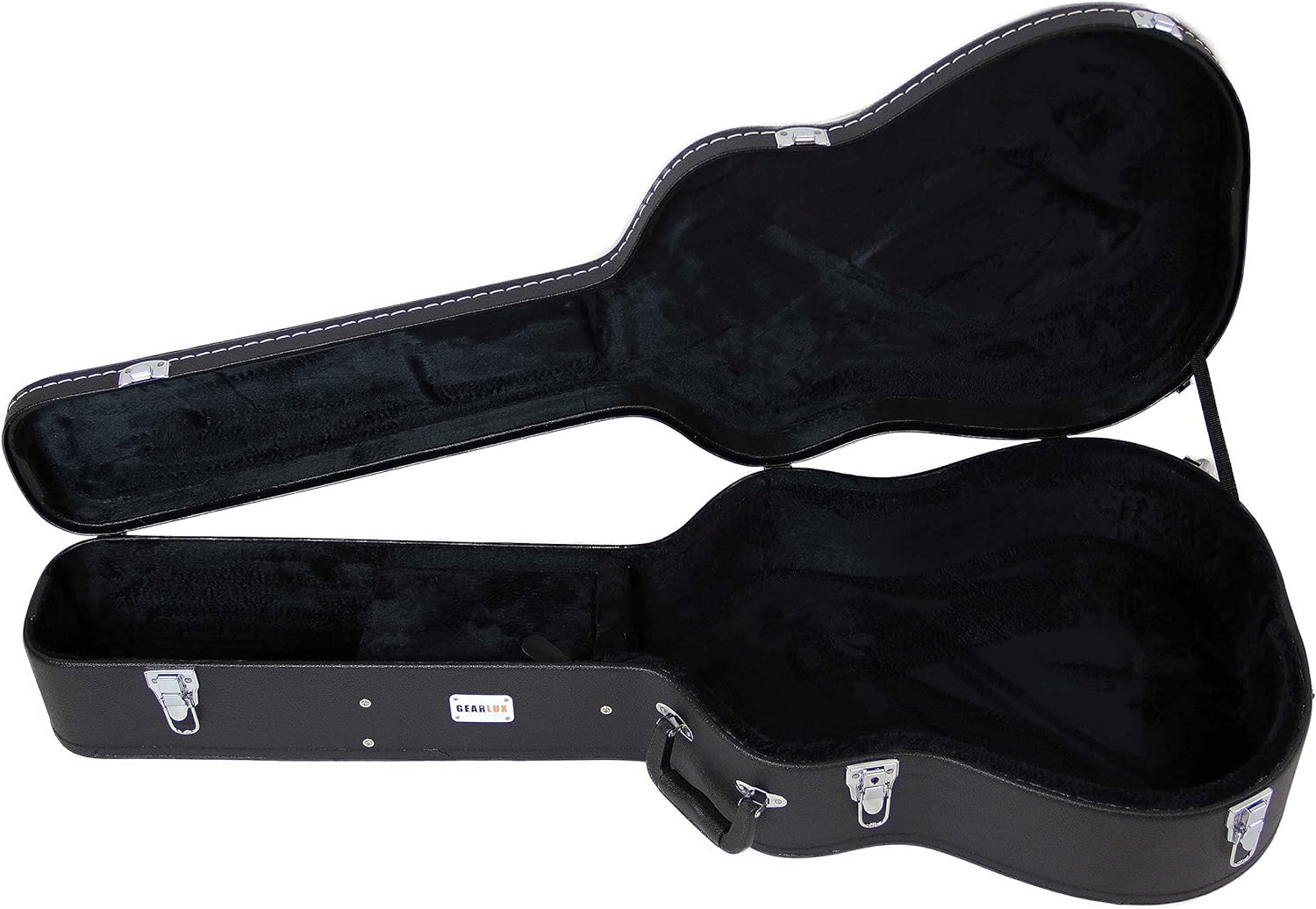 Dreadnought Acoustic Guitar Hardshell Case with Accessory Compartment - Black