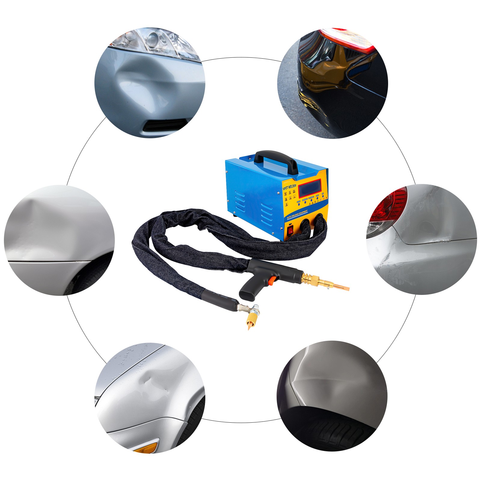 110V 7 Models Spot Welder Dent Puller, 3000W Stud Welder Dent Repair Kit