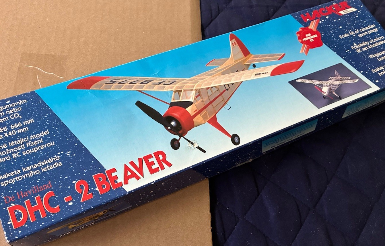 Hacker DHC-2 Beaver Balsa Airplane Model Kit w/ Plans & Parts