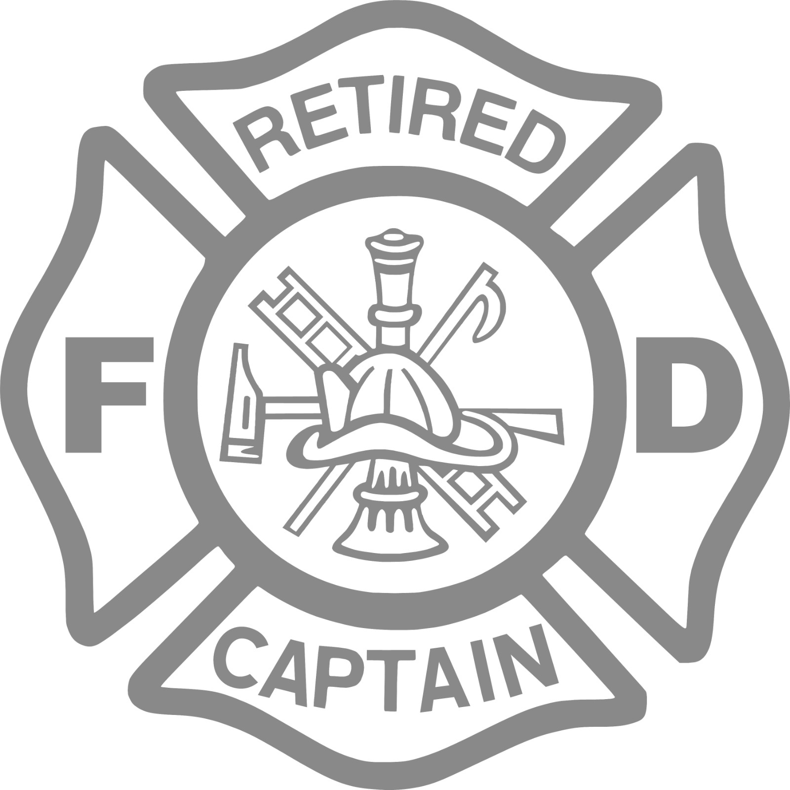 Retired Captain Firefighter Decal Vinyl Sticker EMR Fire Dept Rescue Responder