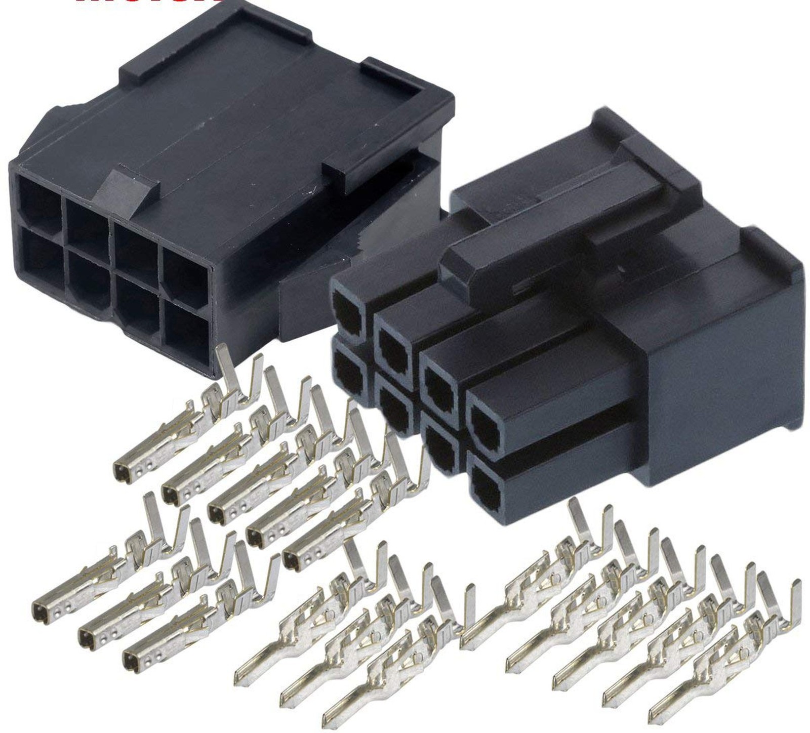 Molex 8-Pin Black Connector Pitch 4.20mm.0165" w/18-24 AWG Pin Mini-Fit Jr