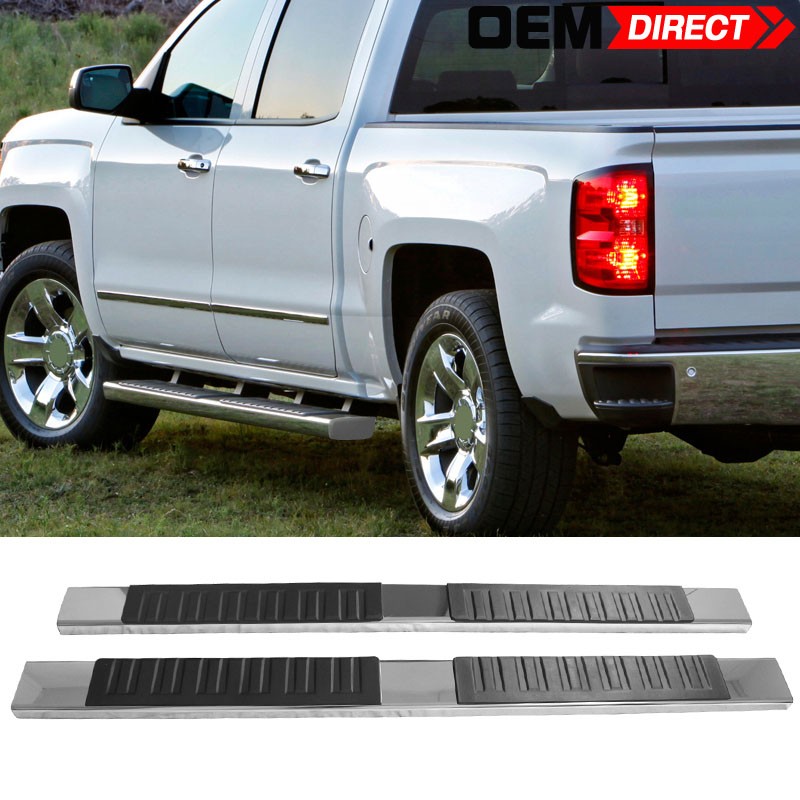 Fits 07-19 Chevy Silverado GMC Sierra 1500 Crew Cab 5" Side Running Boards Bars