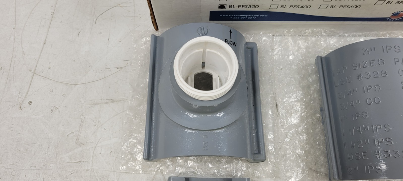 Baseline PFS Series Saddle Style Flow Sensor PVC w/ Decoder | BL-PFS300