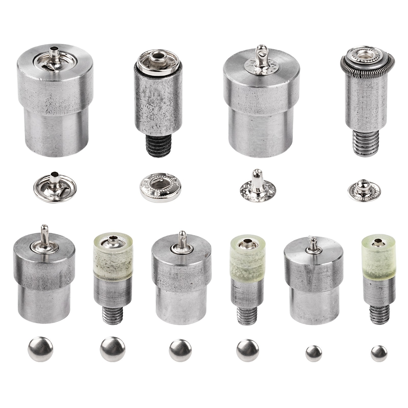 Heavy Duty Hand Press Grommet Snap Button Rivet Setting Machine w/ Dies Tool Kit