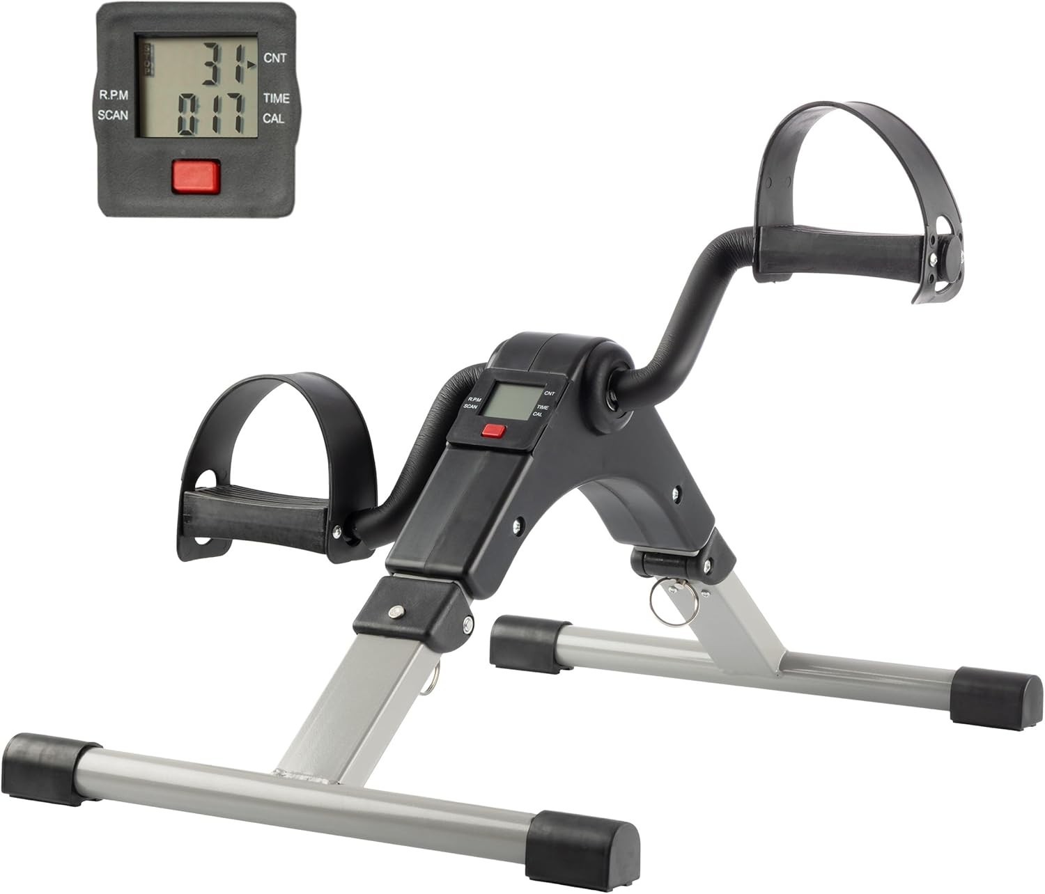 Foldable Stationary Pedal Exerciser with Electronic Display – For Home & Office