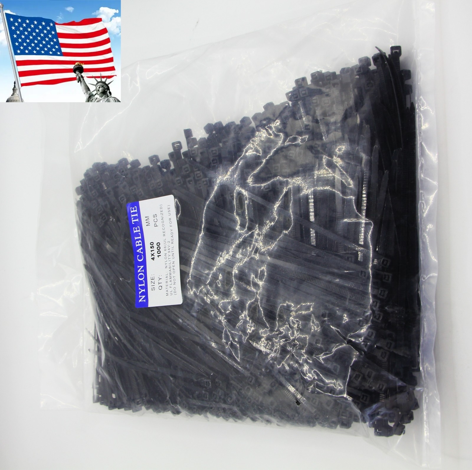 1000 PCS Zip Ties 6 Inch Self-Locking Nylon Cable Ties, Premium Heavy Duty US