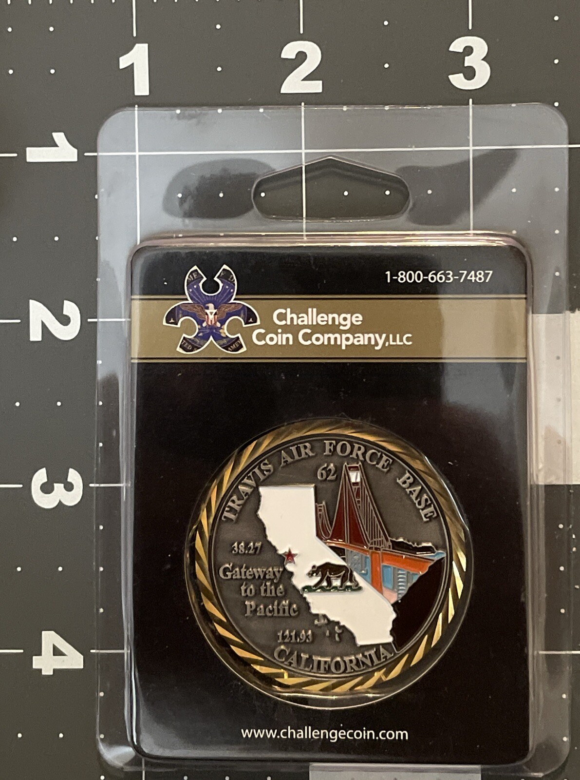 Coin - Travis AFB CA USAF - Color New Coin In Case