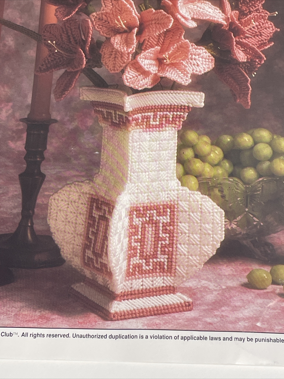 Annie's Attic Gladiolus In Vase Plastic Canvas Pattern Page