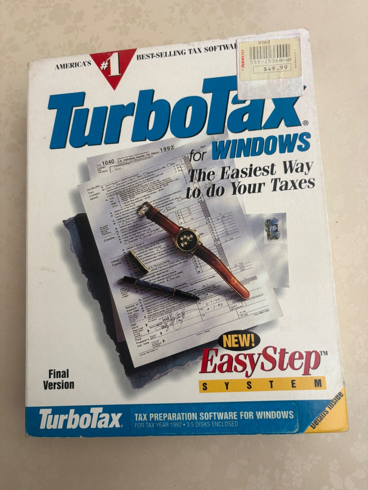 TURBO TAX SOFTWARE FOR WINDOWS YEAR 1992 3.5 DISKS FINAL VERSION NEW SEALED