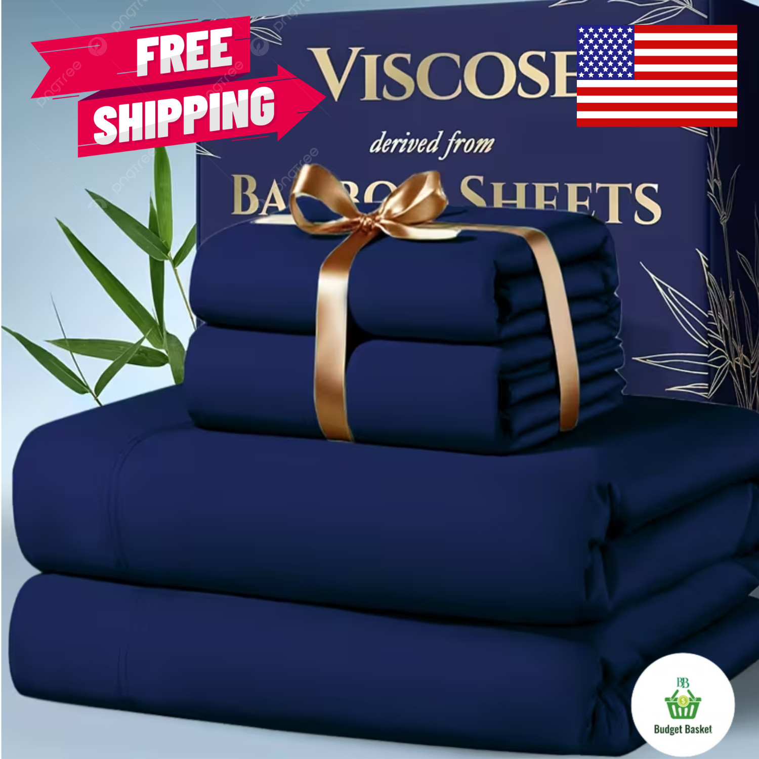 4PC Bamboo Queen Sheet Set 2200TC Cooling Deep Pocket 16" Ultra Soft Breathable