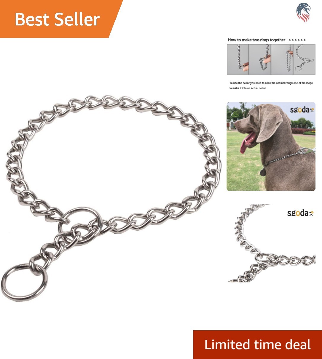 Compatibility Dog Chain Collar Training Choke 16in Stainless Steel Silver