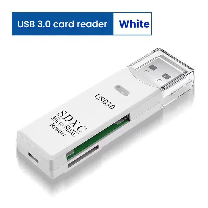 USB 3.0 2-in-1 SD/Micro SD Card Reader High-Speed for Phone Camera Memory Cards