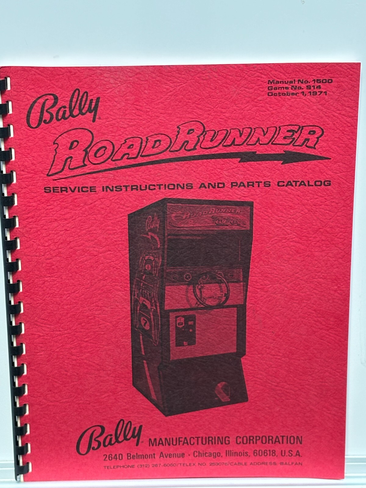 ORIGINAL-BALLY-ROAD RUNNER-SERVICE INSTRUCTIONS AND PARTS CATALOG-SCHEMATICS