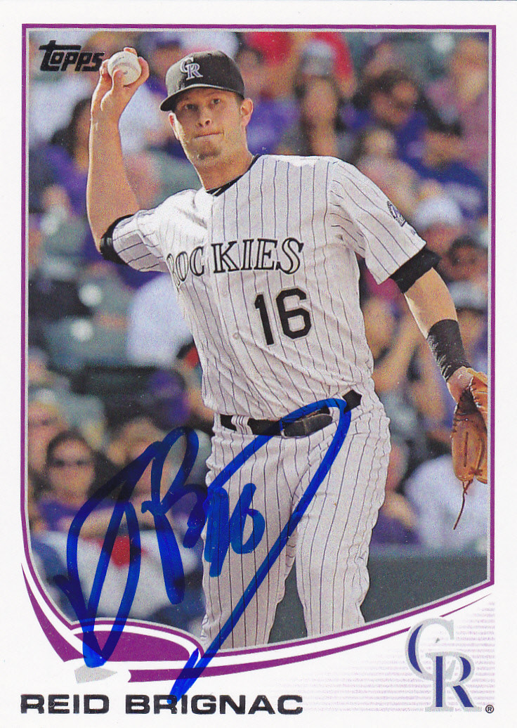 REID BRIGNAC COLORADO ROCKIES SIGNED CARD RAYS BRAVES PHILLIES YANKEES MARLINS