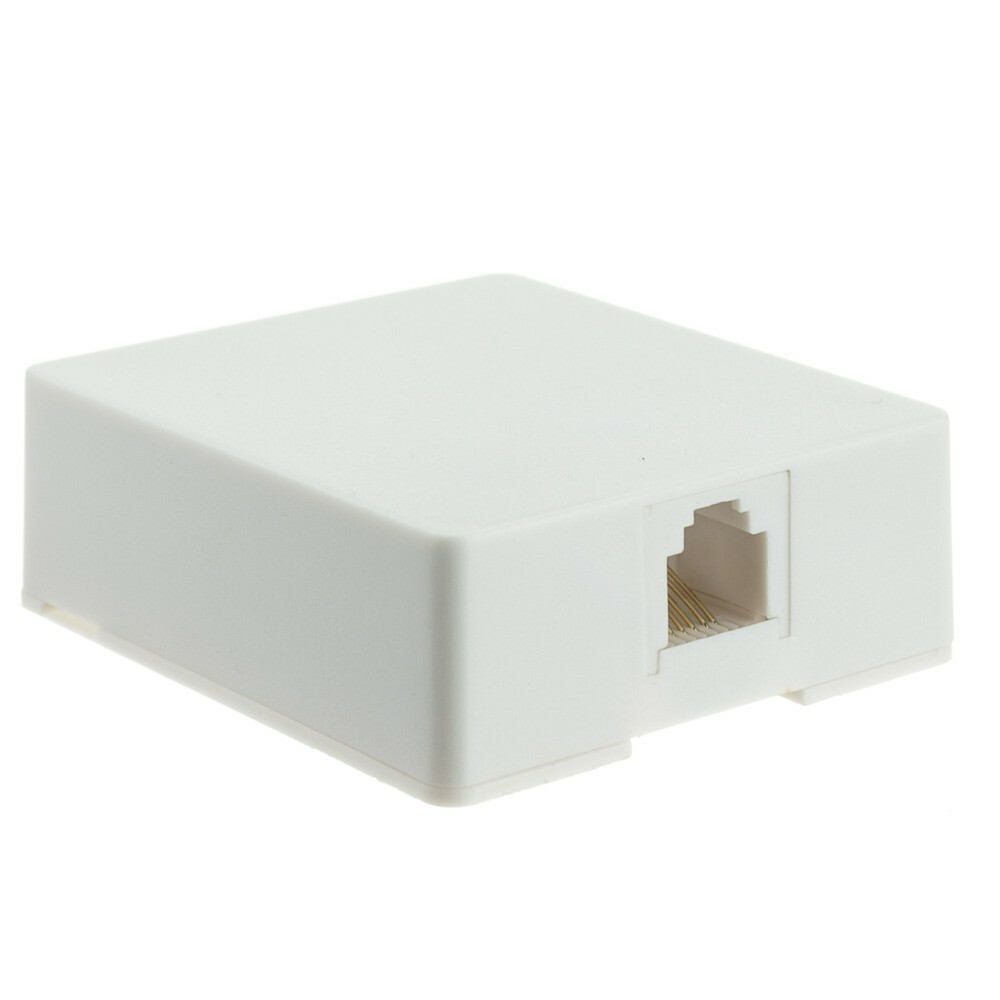 175 Telephone Modular Single Port Surface Mount Jack, RJ11, WHITE