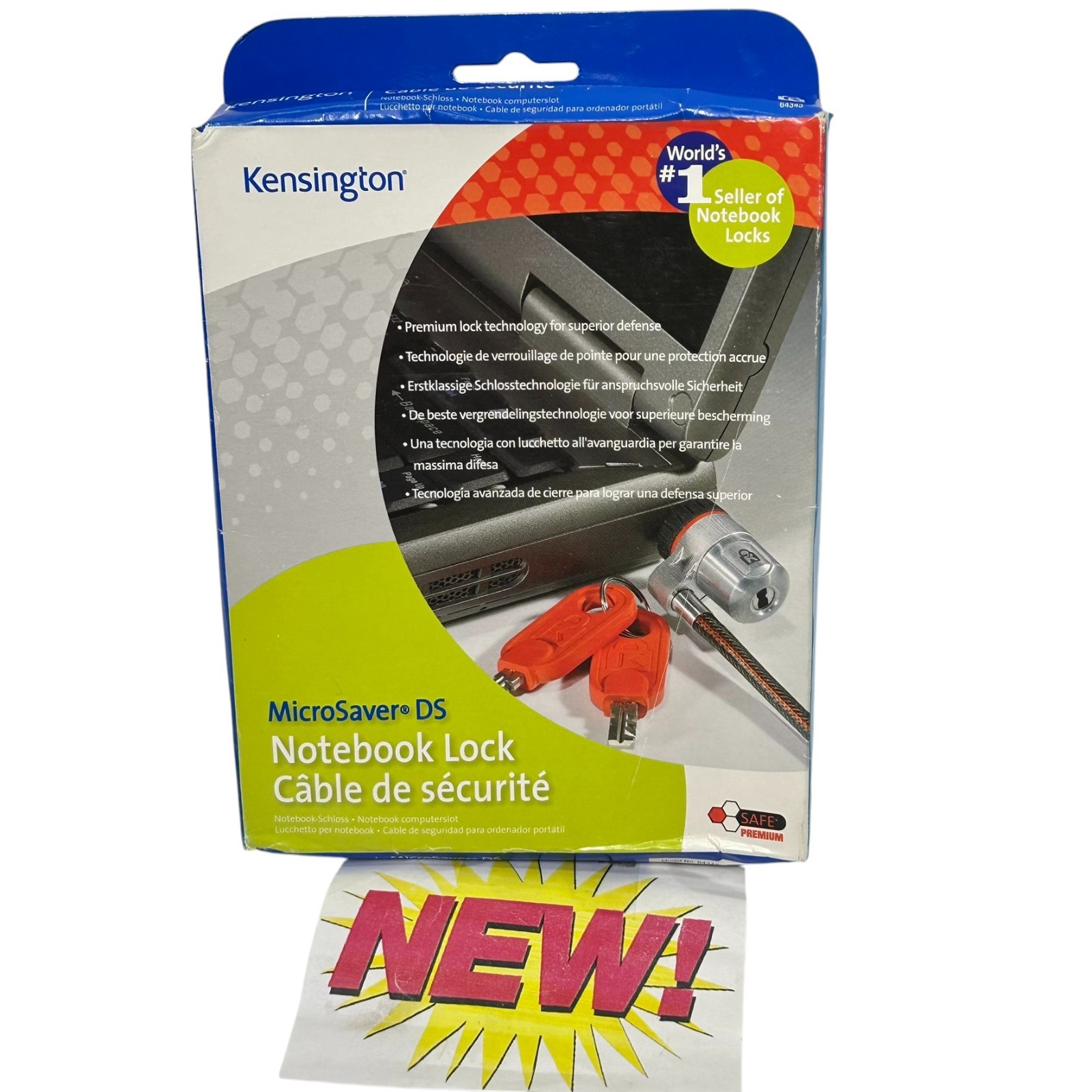 Kensington MicroSaver DS Notebook Computer Slot Premium Lock Technology Portable