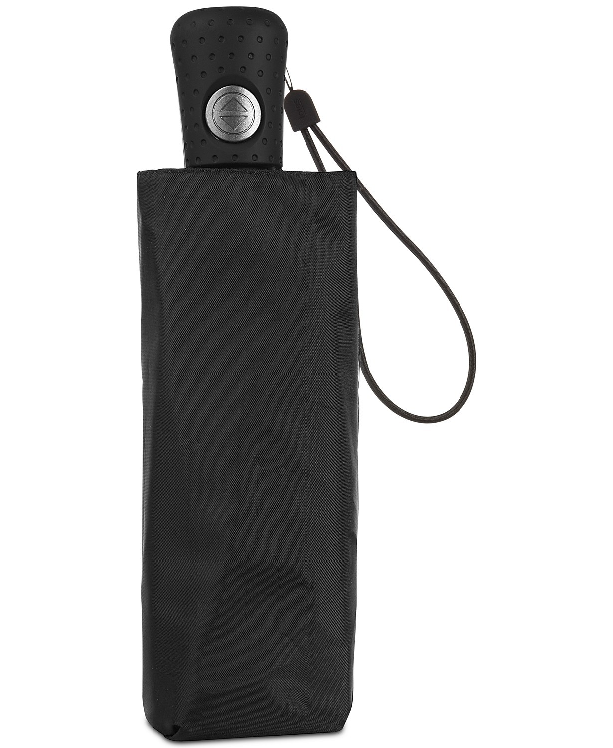 Totes Traveler Black Compact Automatic Open Close Folding Rain Umbrella