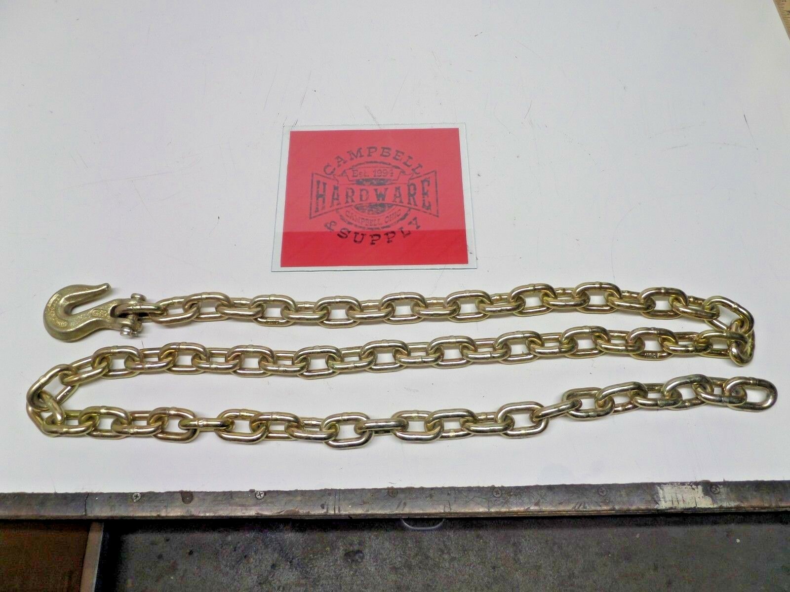 Auto Body Frame Machine Pull Chain 3/8" x 9' Grade 70 with 3/8" Grab Hook