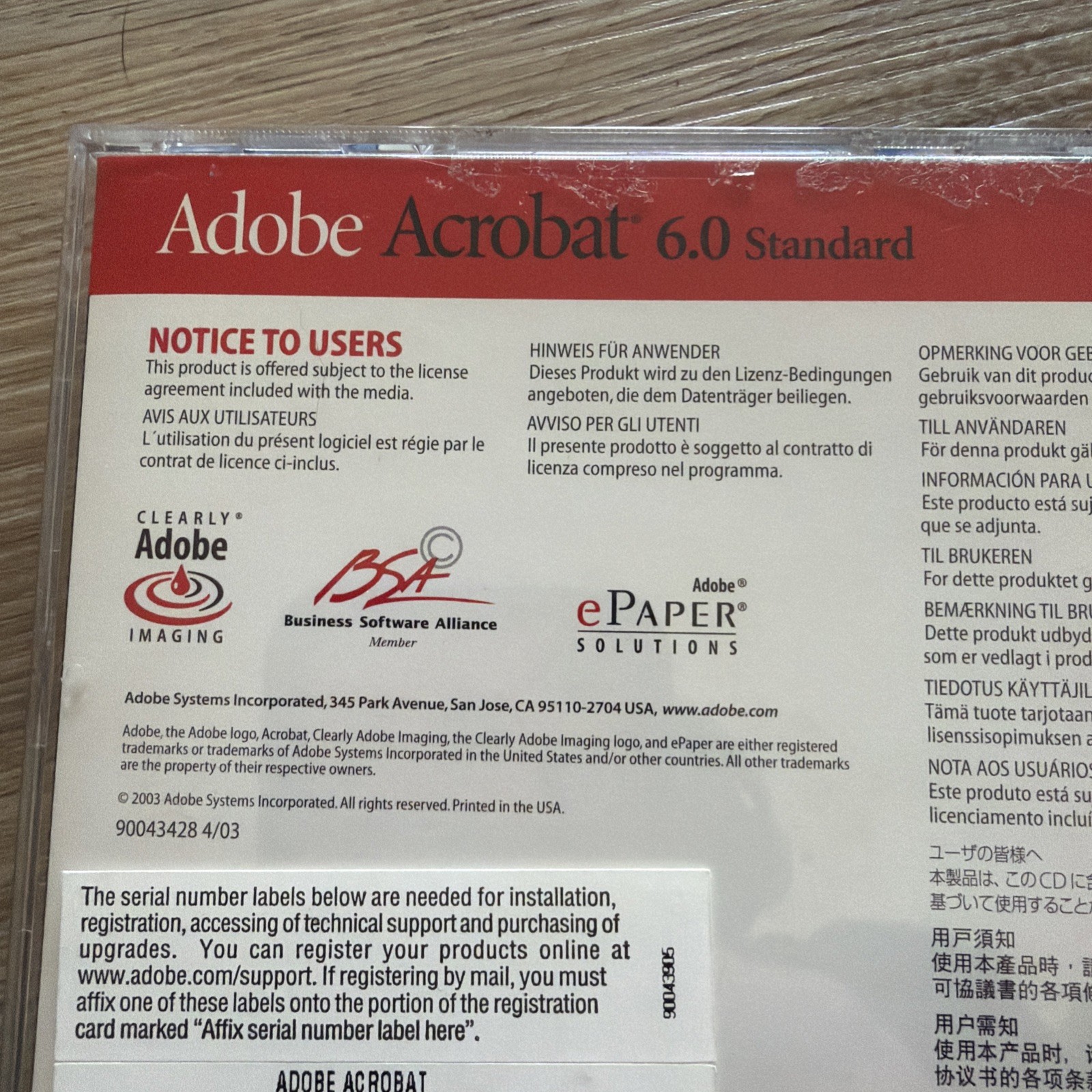 Adobe Acrobat 6.0 Standard 90046061 Windows CD w/ OEM Serial Number