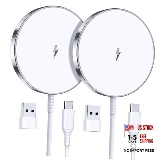 Magnetic Wireless Charger 15W Fast Mag Safe Charger for Cell iPhone 17 Silver