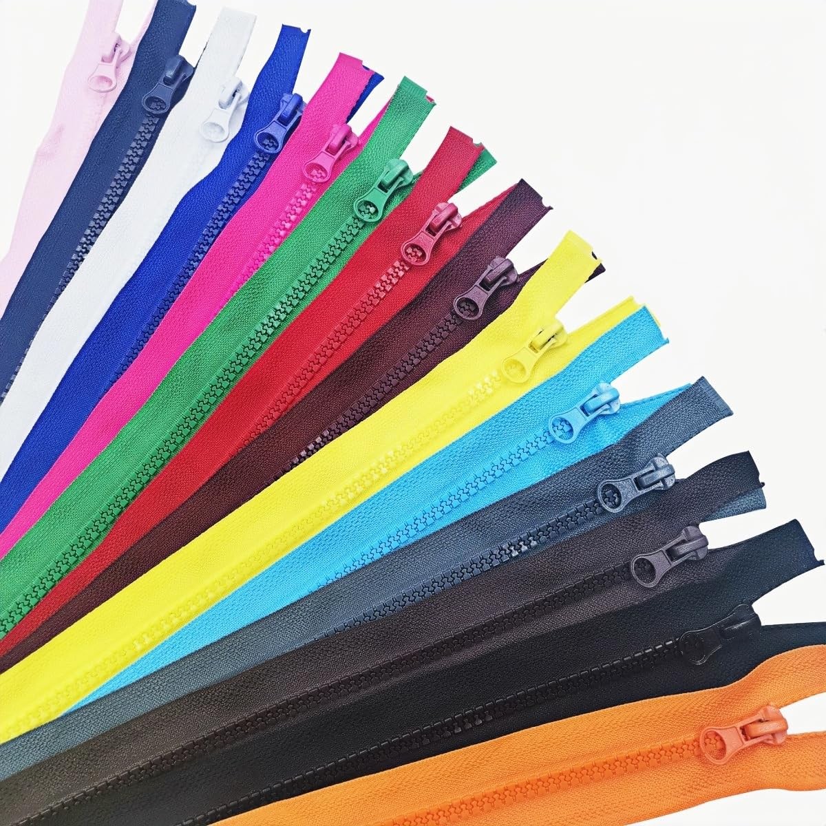 14 PCS 20-inch #5 Separating Colorful Resin Zippers 14 Mixed Colors for Sewing