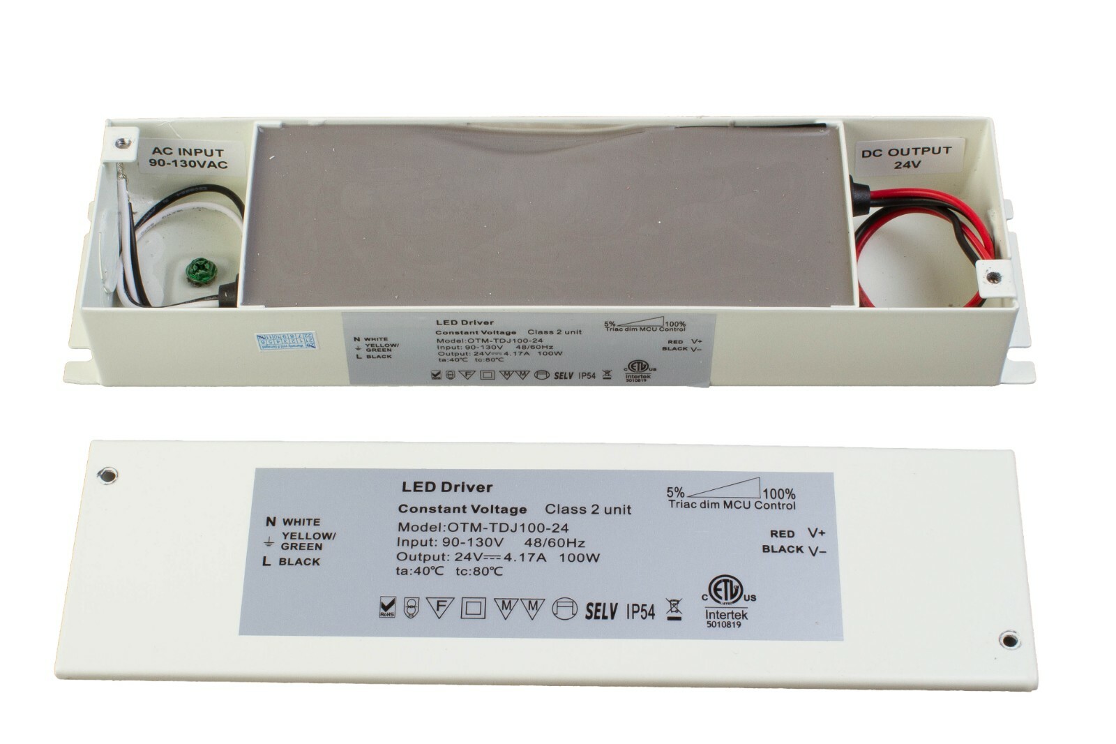 24v Dimmable LED power supply driver, ETL 60w, 80w 96w Lutron Leviton compatible