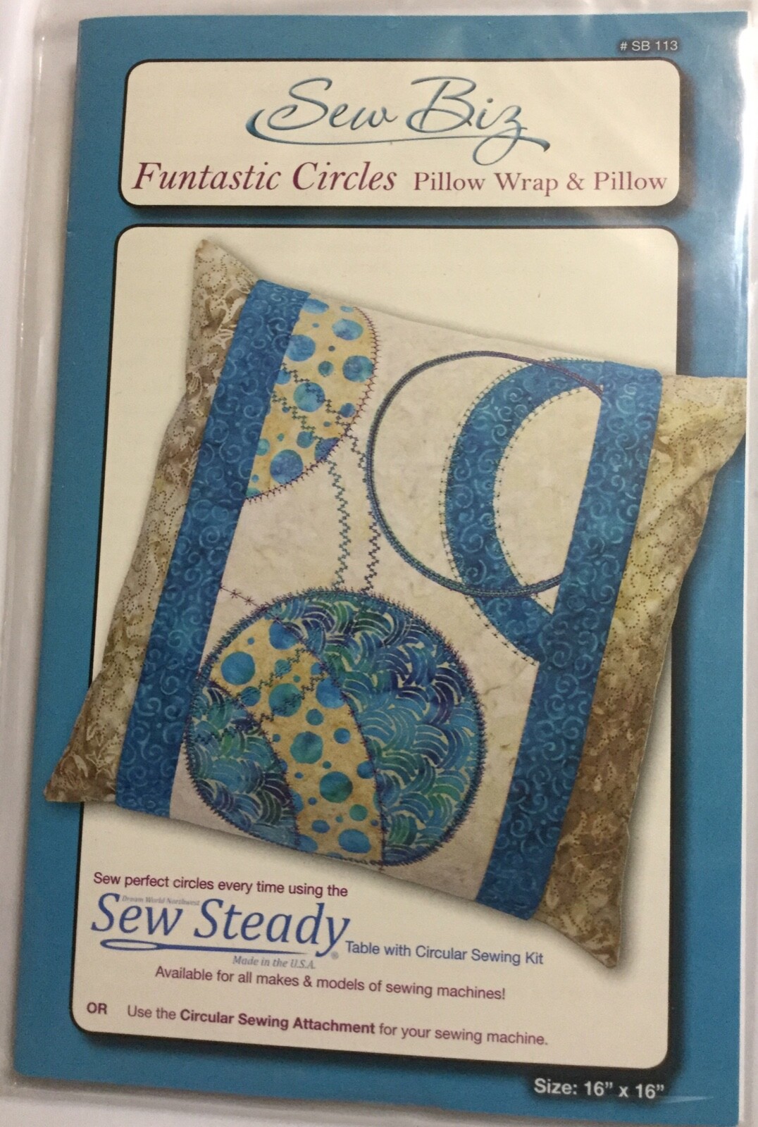 Fantastic Circles pillow wrap & pillow pattern