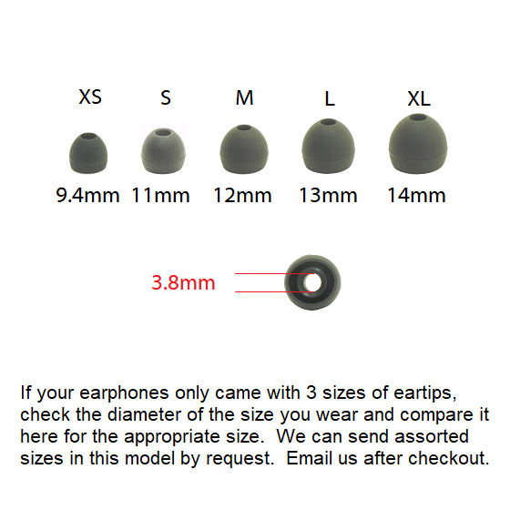 Audio-Technica silicone ear tips; replacement earbud tips for Audio Technica