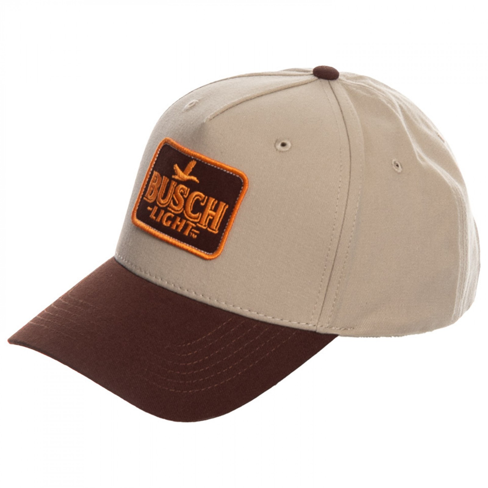 Busch Light Embroidered Brown Logo on Cream Snapback Cotton Hat Multi-Color