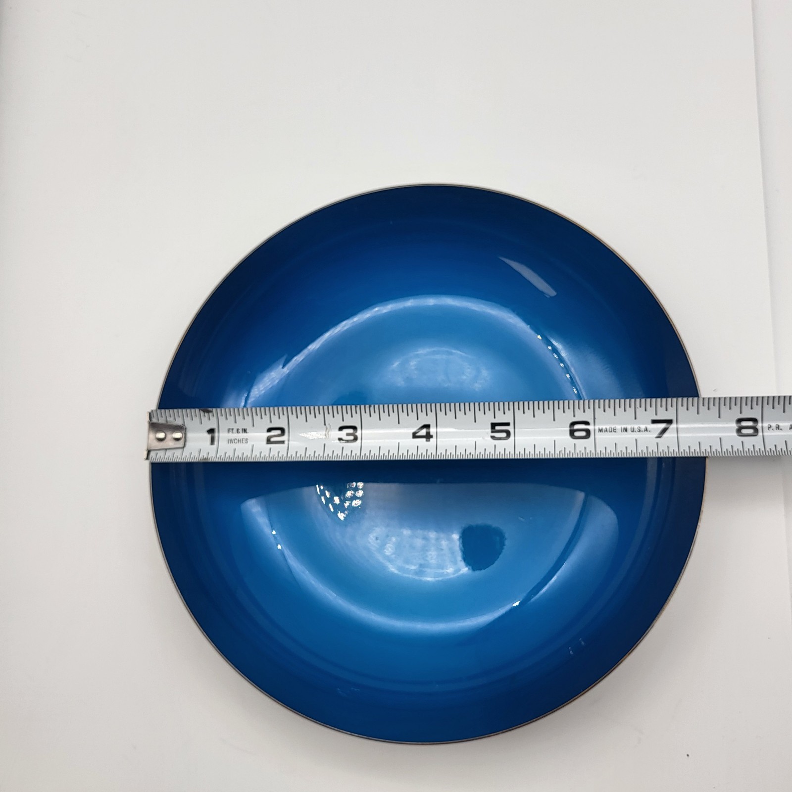 MCM REED & BARTON Blue Enamel Silverplate Nut Candy Dish Bowl