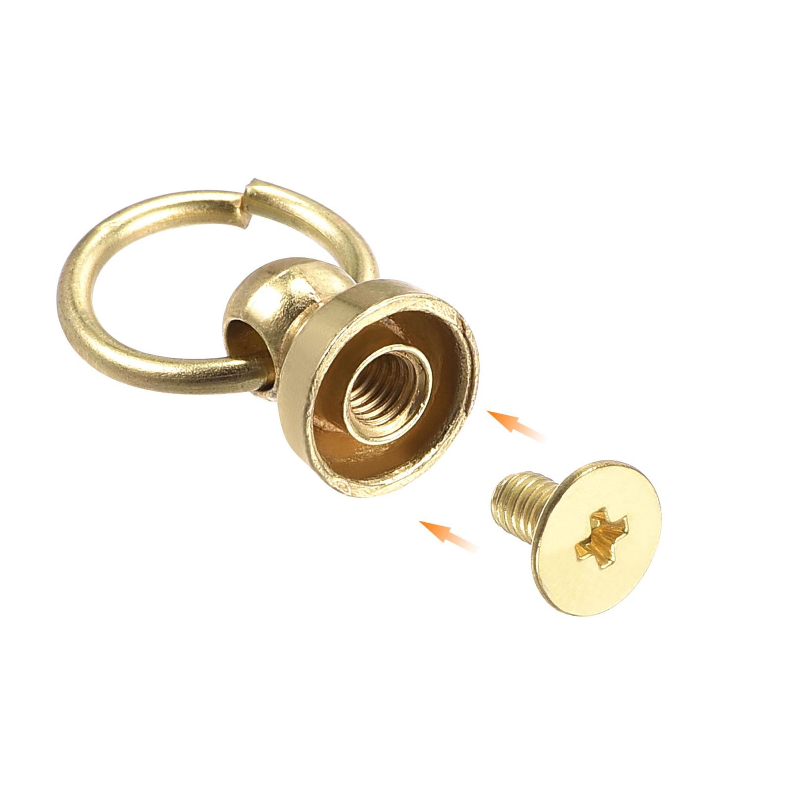 0.47" Toroidal Joint Button Pin Rivets Gold Screw 20 Pcs