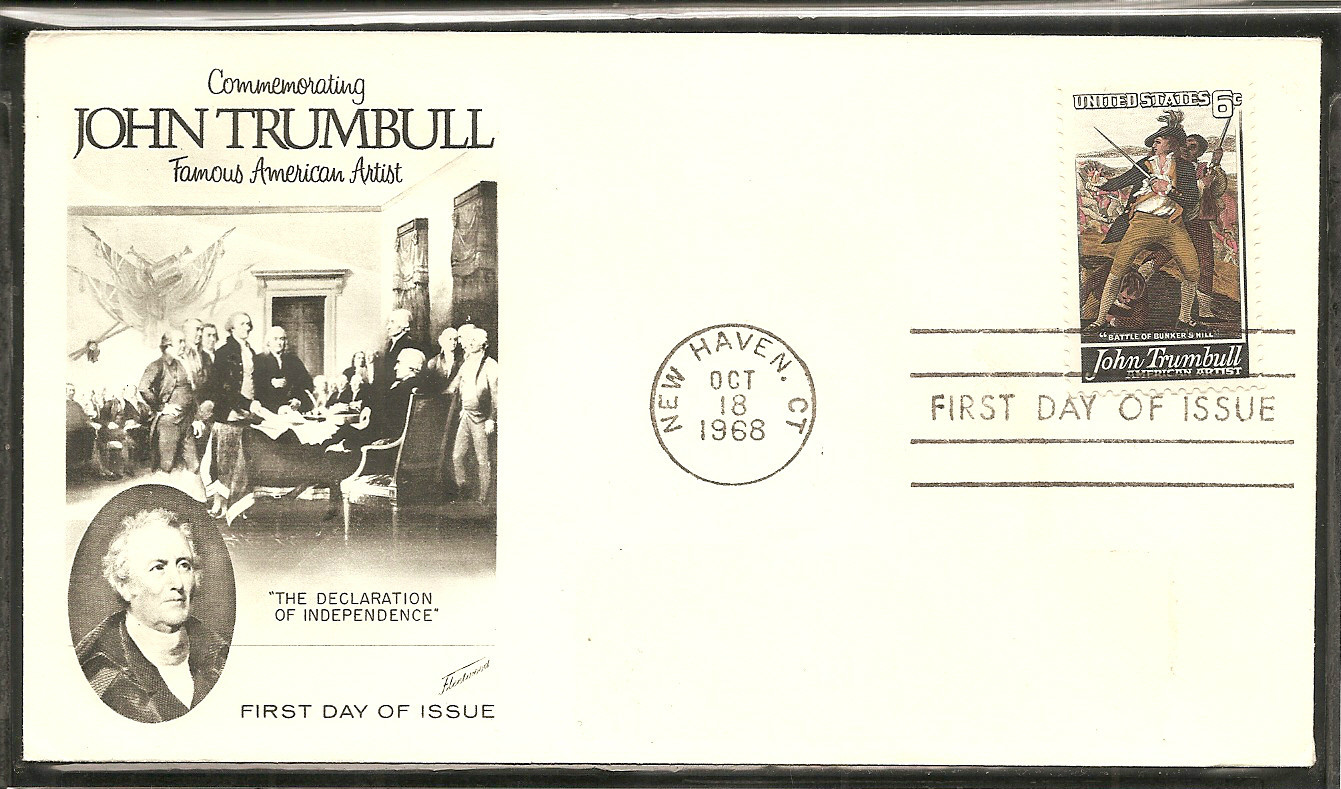 US SC # 1361 John Trumbull. Fleetwood Cachet