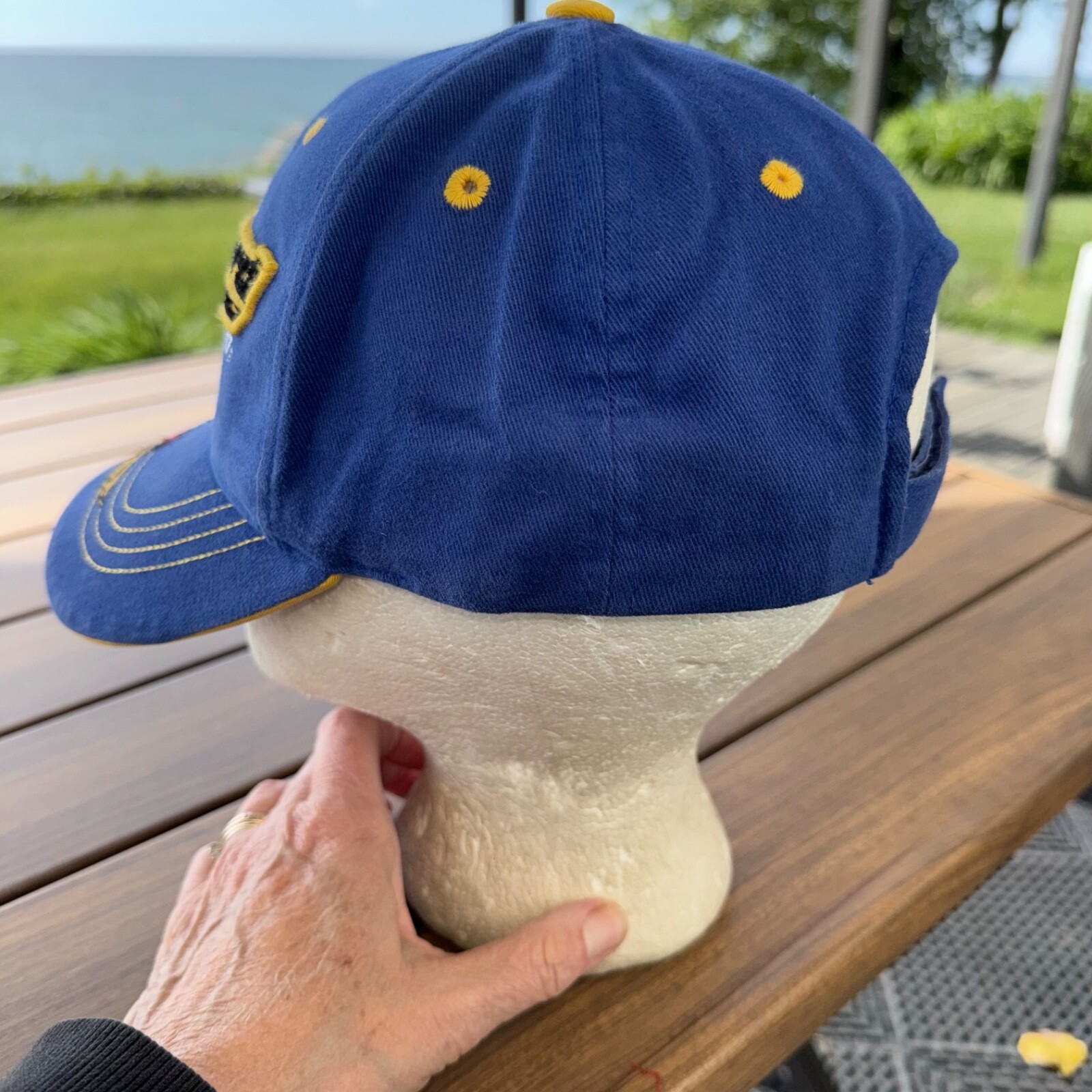 Brickyard 400 @ Indianapolis Motor Speedway Royal Blue Yellow Hat Cap Hook Loop