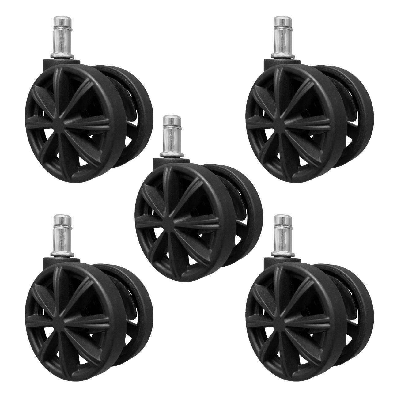 2.5" Office Chair Caster with Spokes - Set of 5 - S4655