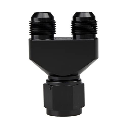 Aluminum Y Block Adapter Fittings -6 AN Female Swivel Female 6AN-Male 2 x 6AN
